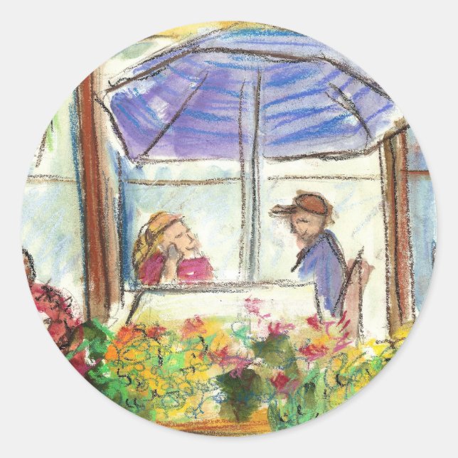 Table pour deux autocollants (Pike Place Seattle) (Devant)