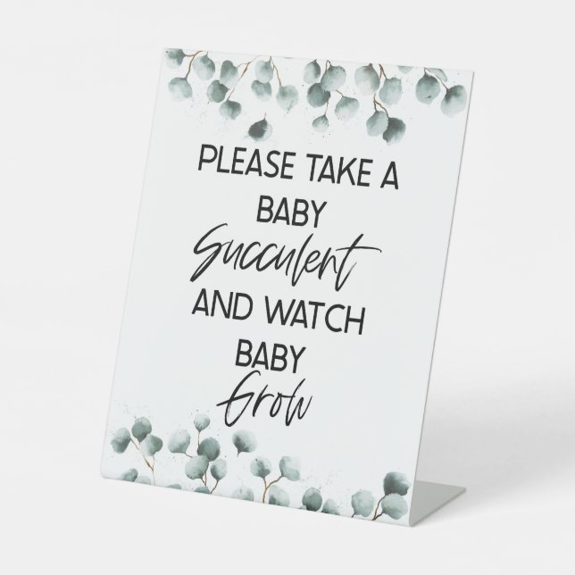 Table Prendre Un Signe De Faveur Baby shower Succulent (Recto)
