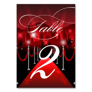 Table Red Carpet Hollywood Sweet 16 Numéro de tableau
