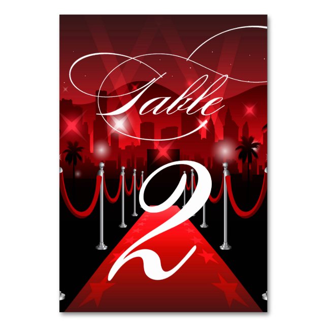 Table Red Carpet Hollywood Sweet 16 Numéro de tableau (Par défaut)