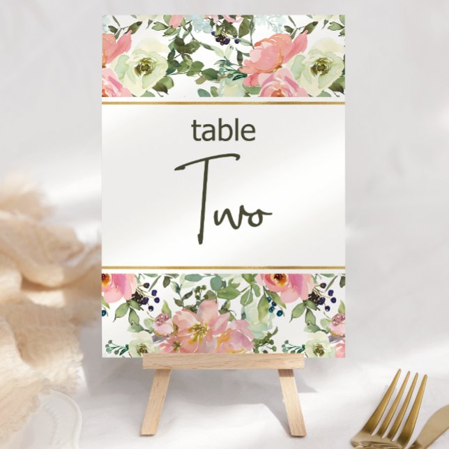 Table Rose coquille d'oeuf Floral Mariage Numéro de tabl (Créateur téléchargé)