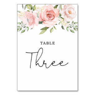 Table roses florales roses teintées mariage numéro de ta