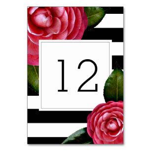 Table Roses roses + Bandes Numéro de tableau