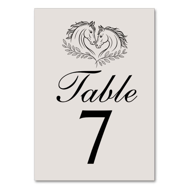 Table Rustic Elegant Western Horse Mariage Numéro de tab (Par défaut)