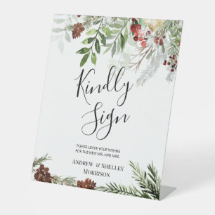 Table Saison de Noël Signe gentiment Mariage Livre d'inv