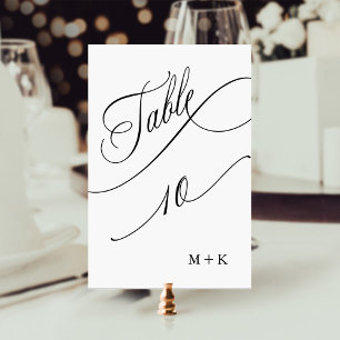 Table Script de luxe Mariage noir et blanc numéro 10,