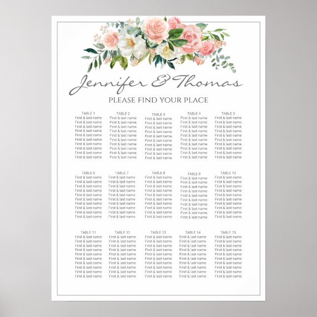 Table Seatit Plans Un Rose Magique Poster (Devant)