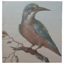 Serviettes en tissu à motif de martin-pêcheur
