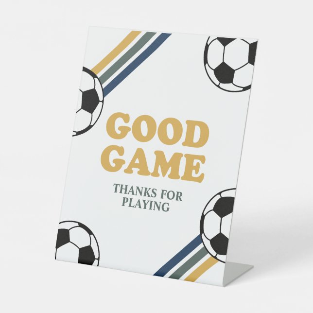 Table Signe d'anniversaire de football Bon match (Recto)