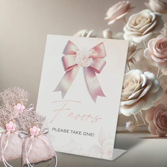 Table Signe de Baby shower Floral Bow rose (Créateur téléchargé)