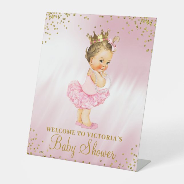 Table Signe de bienvenue pour Baby Shower Princesse Tutu (Recto)