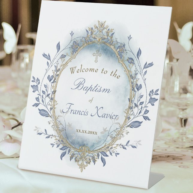 Table Signe de bienvenue pour baptême de bébé garçon (Créateur téléchargé)