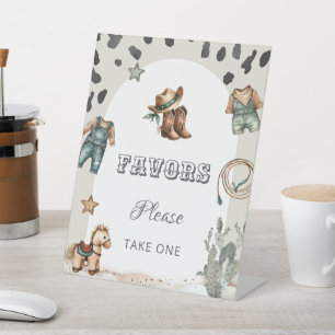 Table Signe de Faveurs de Baby Shower Bébé Cowboy Wester