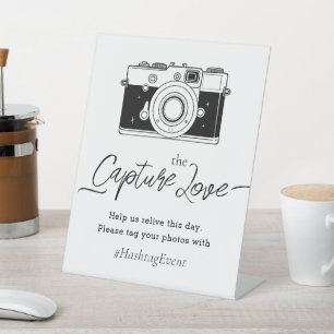 Table Signe de hashtag de photo Capturez l'amour