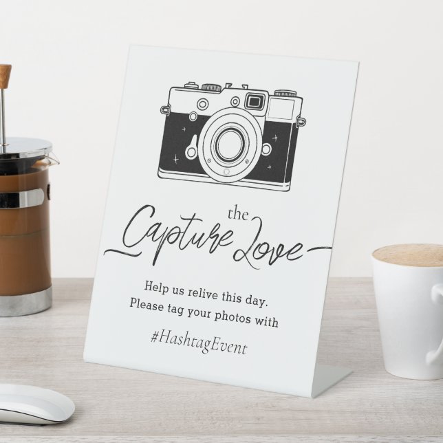 Table Signe de hashtag de photo Capturez l'amour (In SItu)