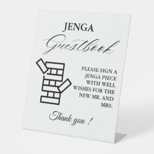 Table Signe de jeu minimaliste moderne Mariage Jenga Gam