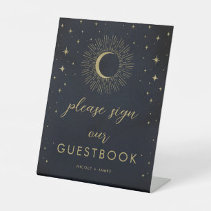 Table Signe de livre d'or Nuit aux étoiles dorées Soleil