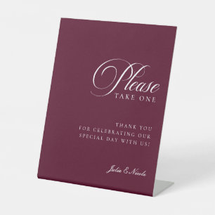 Table Signe de mariage Classic Ivory Burgundy Take A Fav