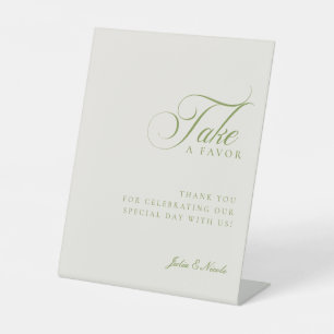 Table Signe de mariage Classic Ivory Green Take A Favor