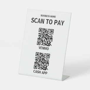 Table Signe de paiement de code QR sans contact, moderne
