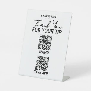 Table Signe de paiement de code QR sans contact pour les