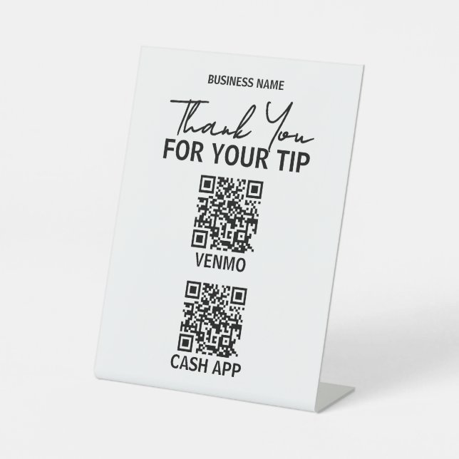 Table Signe de paiement de code QR sans contact pour les (Recto)