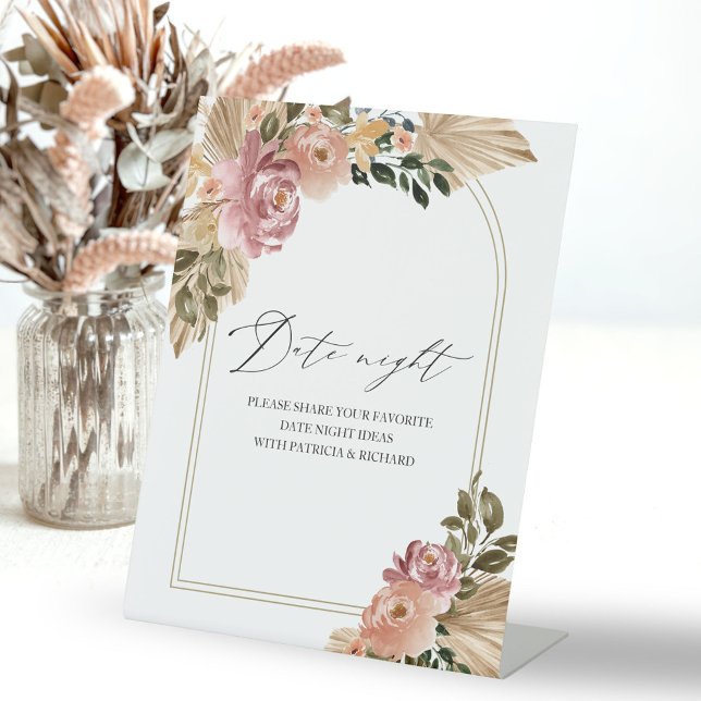 Table Signe de pot de nuit de date de douche de mariage  (Créateur téléchargé)