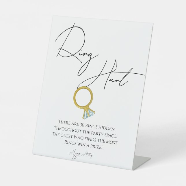 Table Signe de script moderne chasse nuptiale douche sig (Recto)