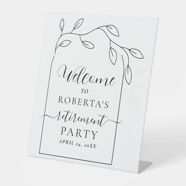 Table Signe de socle de bienvenue de la fête de retraite (Recto)