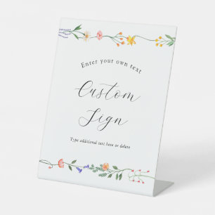 Table Signe de texte personnalisé de jardin floral secre