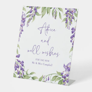 Table Signe Mariage de script floral violet