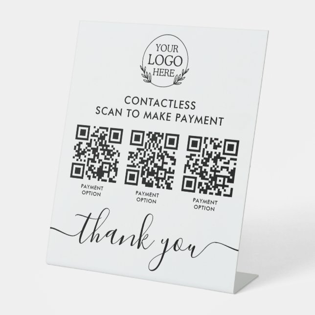 Table Signe Pedestal personnalisé avec paiement de code  (Recto)