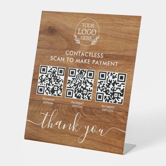 Table Signe Pedestal personnalisé avec paiement de code  (Recto)
