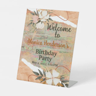 Table SIGNE PÉDESTRE DE FÊTE D'ANNIVERSAIRE VINTAGE cust