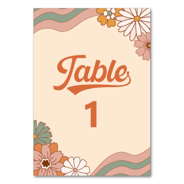 Table Super Retro 1970s Daisy Floral Numéro de tableau (Par défaut)