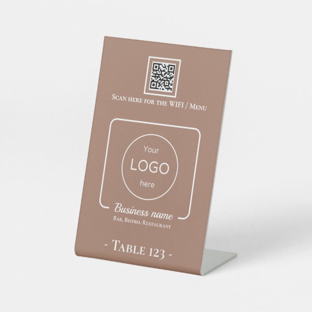 Table Tableau Numéro de signe logo qr code mocha mousse (Recto)