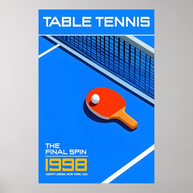 Table Tennis 1998 Finals Poster Retro Sports Art (Devant)