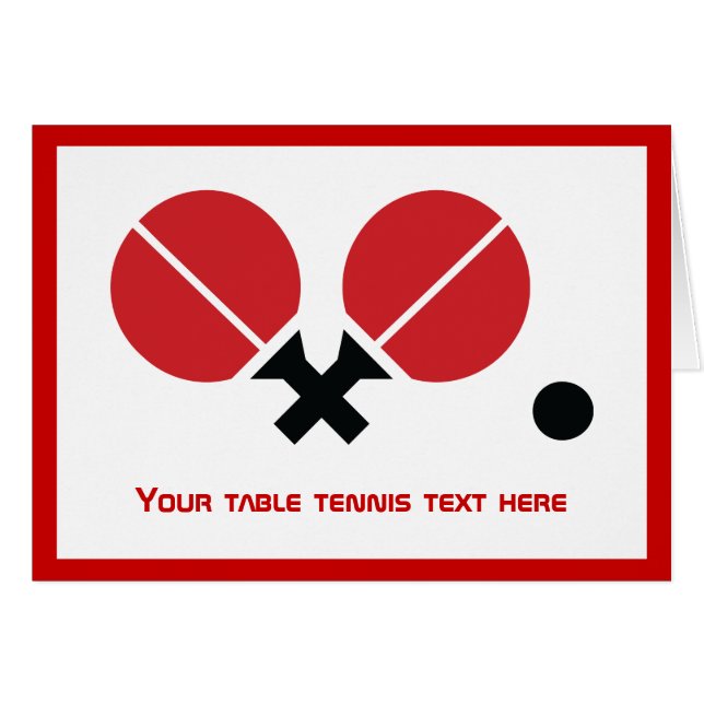 Table tennis ping-pong horizontal greeting card (Devant horizontal)