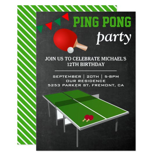 Table Tennis Ping Pong Invitation A La Fete D Anni Zazzle Fr
