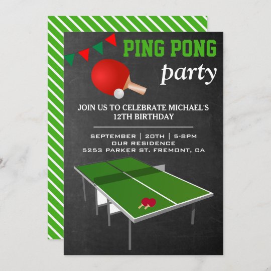 Table Tennis Ping Pong Invitation A La Fete D Anni Zazzle Fr