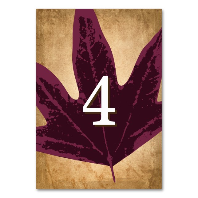 Table Thème Mariage de automne rustique | Numéro de cart (Par défaut)