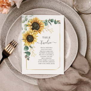 Table Tournesol Eucalyptus Mariage Numéro de tableau 12