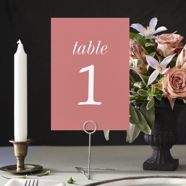 Table True Simplicité 2 Dusty Rose Mariage Numéro de tab (Créateur téléchargé)