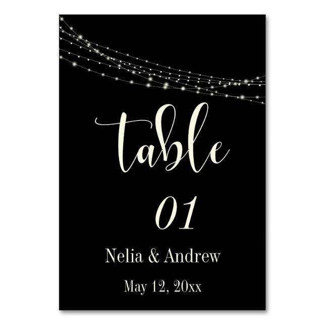Table Typographie crème 30 sur fond noir avec numéro de  (Par défaut)