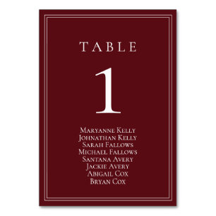 Table Vin Bordeaux Classic Tableau Numéro de siège