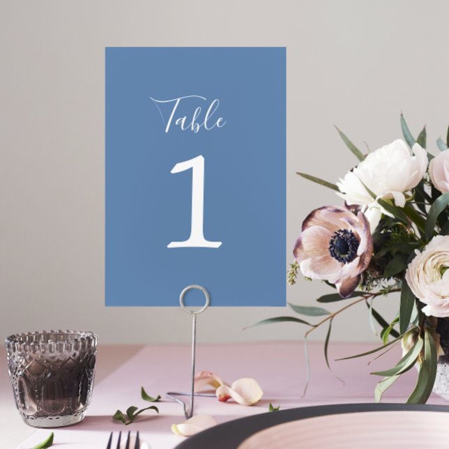 Table Vrai Simplicité 1 Mariage Denim bleu Numéro de tab (Créateur téléchargé)