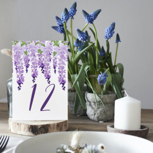 Table Watercolor Wisteria Numéro de tableau personnalisé