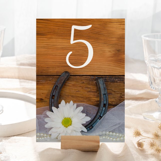 Table White Daisy Horseshoe Western Mariage Numéro de ta (Créateur téléchargé)