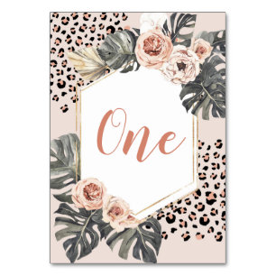 Table Wild One Empreinte de léopard Girl Birthday Numéro