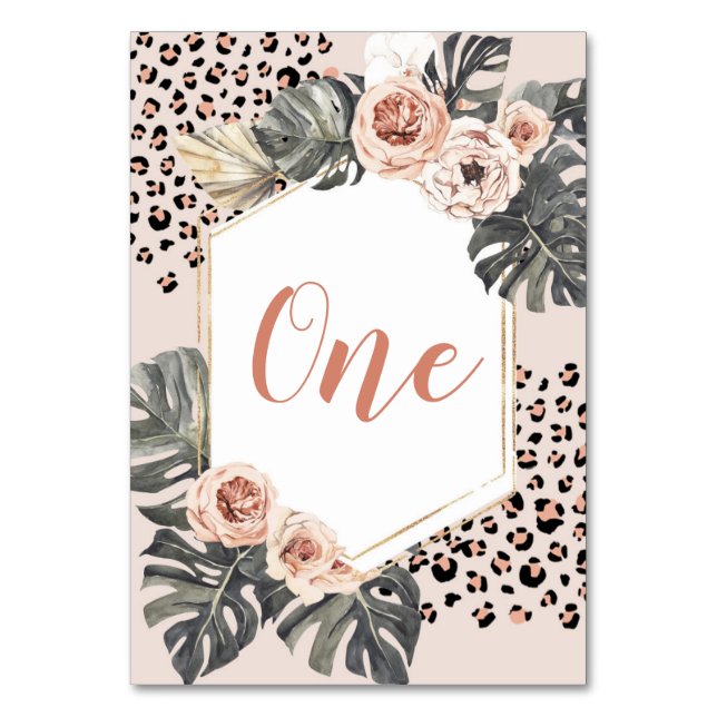 Table Wild One Empreinte de léopard Girl Birthday Numéro (Par défaut)